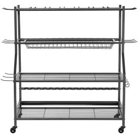 Fishing Rod Holder for 15-Rods, Mobile Fishing Pole Rack Cart with Wheels, Fish Gear Equipment Organizer for Garage Home Indoor Use Fishing Rod Holder for 15-Rods, Mobile Fishing Pole Rack Cart with Wheels, Fish Gear Equipment Organizer for Garage Home Indoor Use