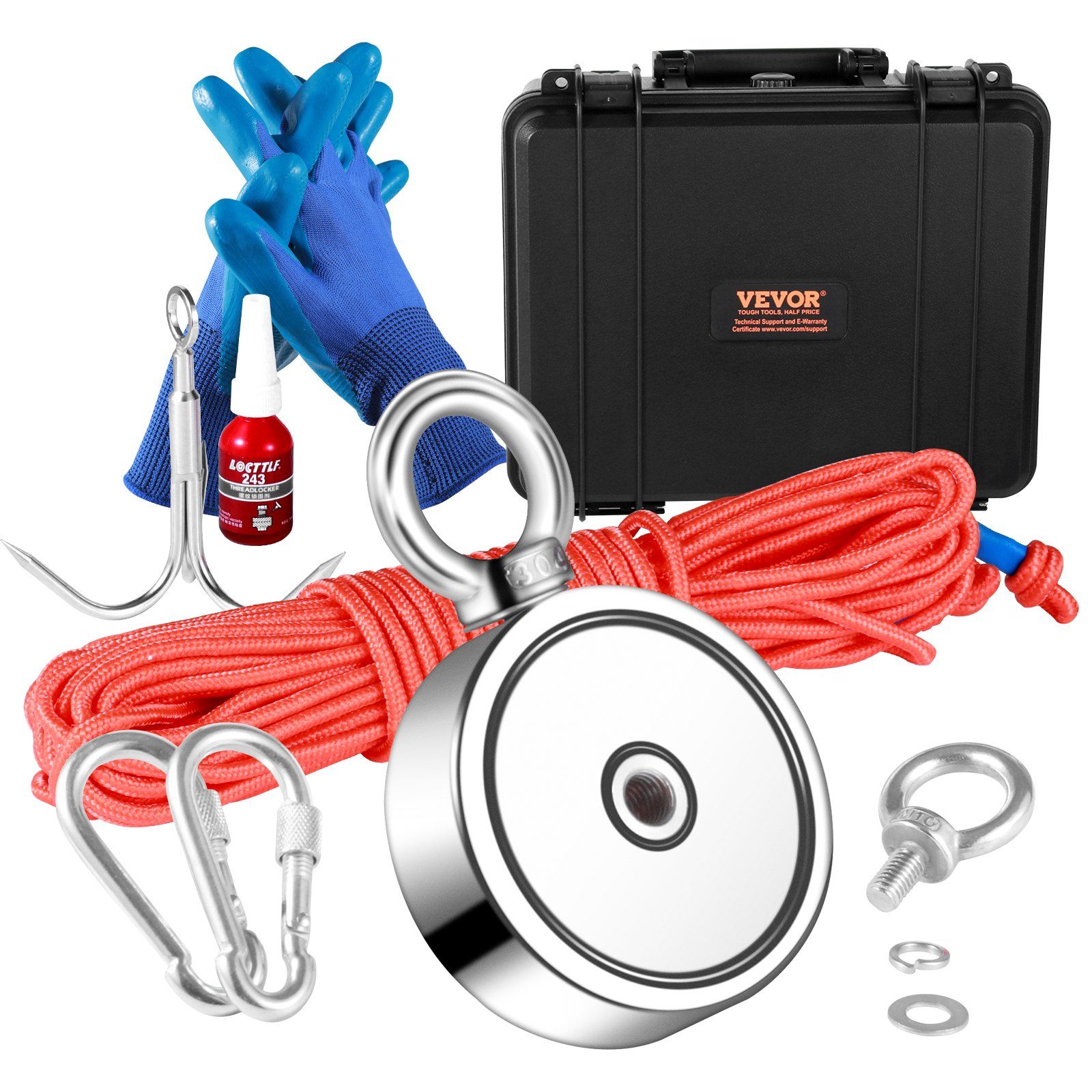 Magnet Fishing Kit, 1200lbs 2.95inch Diameter Double Sided Fishing Magnets, Strong Neodymium Magnet with Heavy Duty 65FT Rope, Grappling Hook Magnet Fishing Kit, 1200lbs 2.95inch Diameter Double Sided Fishing Magnets, Strong Neodymium Magnet with Heavy Duty 65FT Rope, Grappling Hook